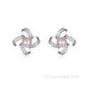 Boucles d&#39;oreilles en argent sterling de mode 925